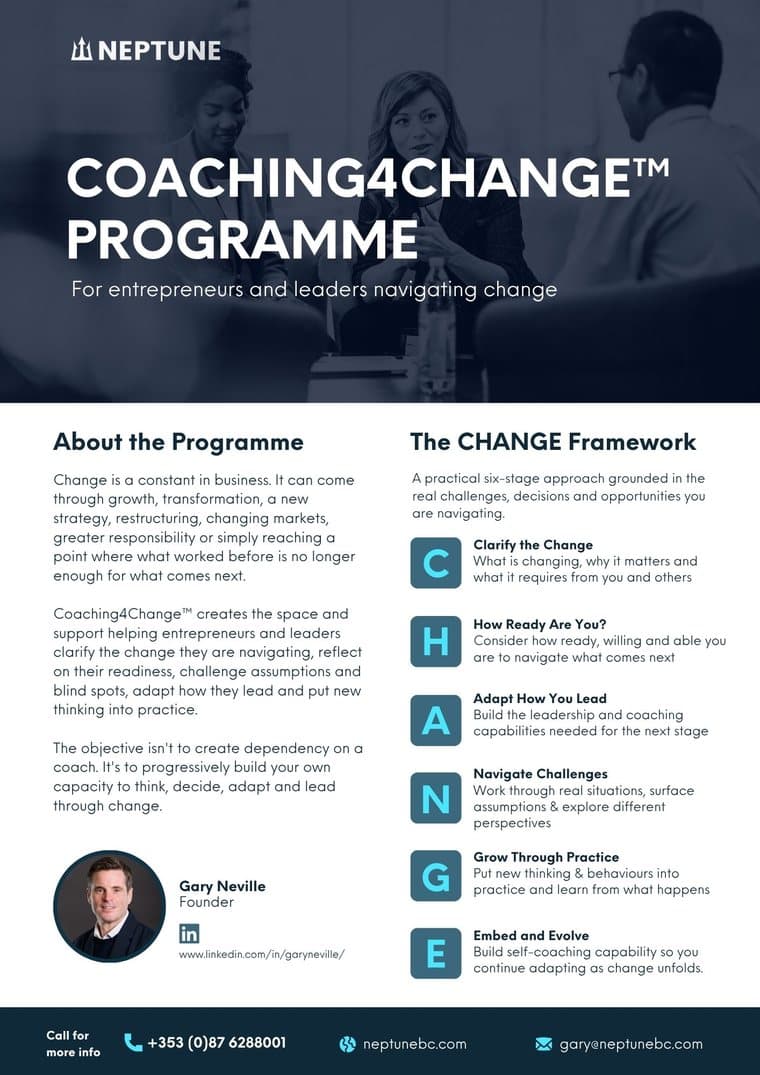 The Coaching4Change™ programme, a Neptune overview sheet
